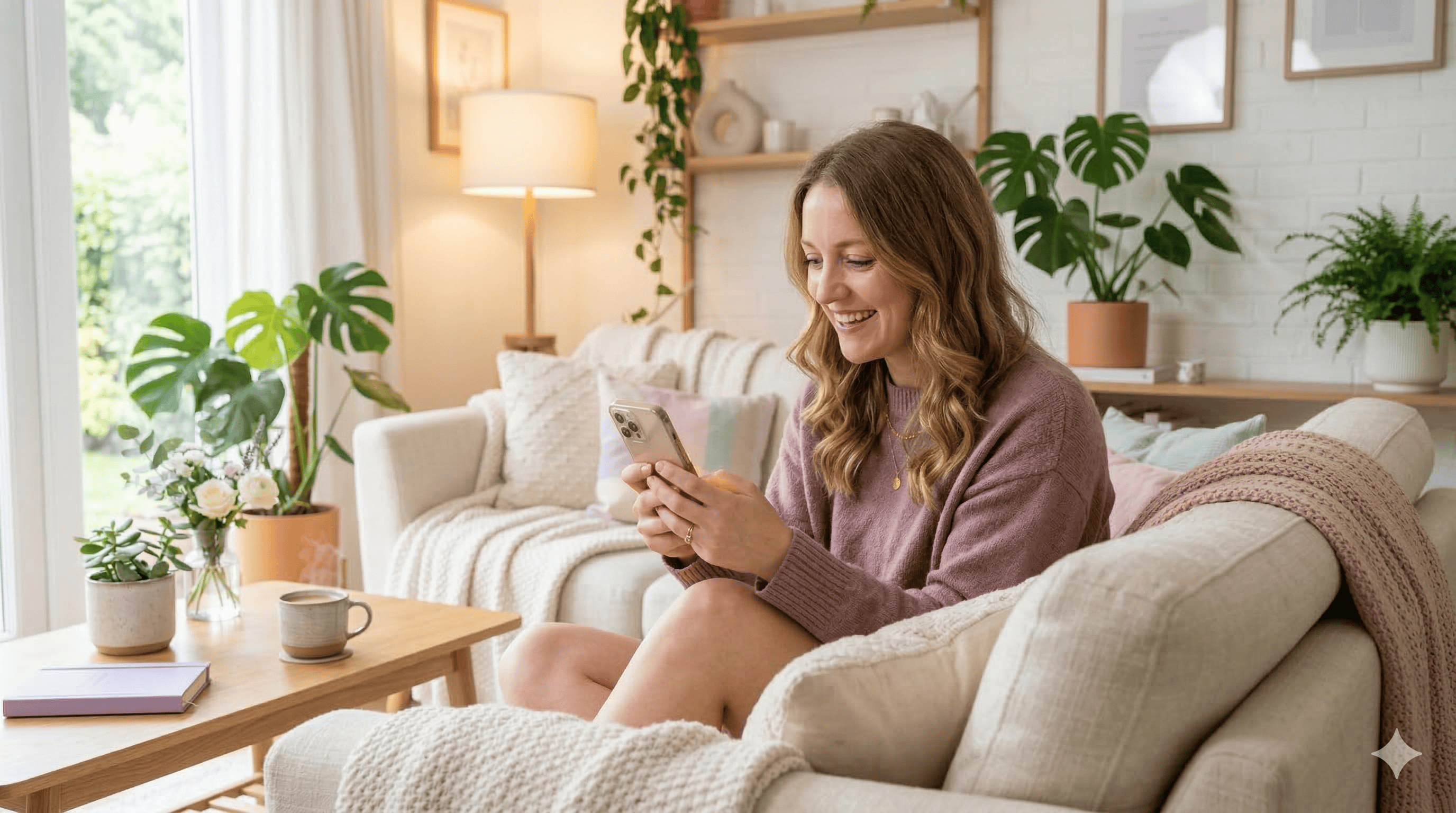 Happy customer receiving a personal video greeting